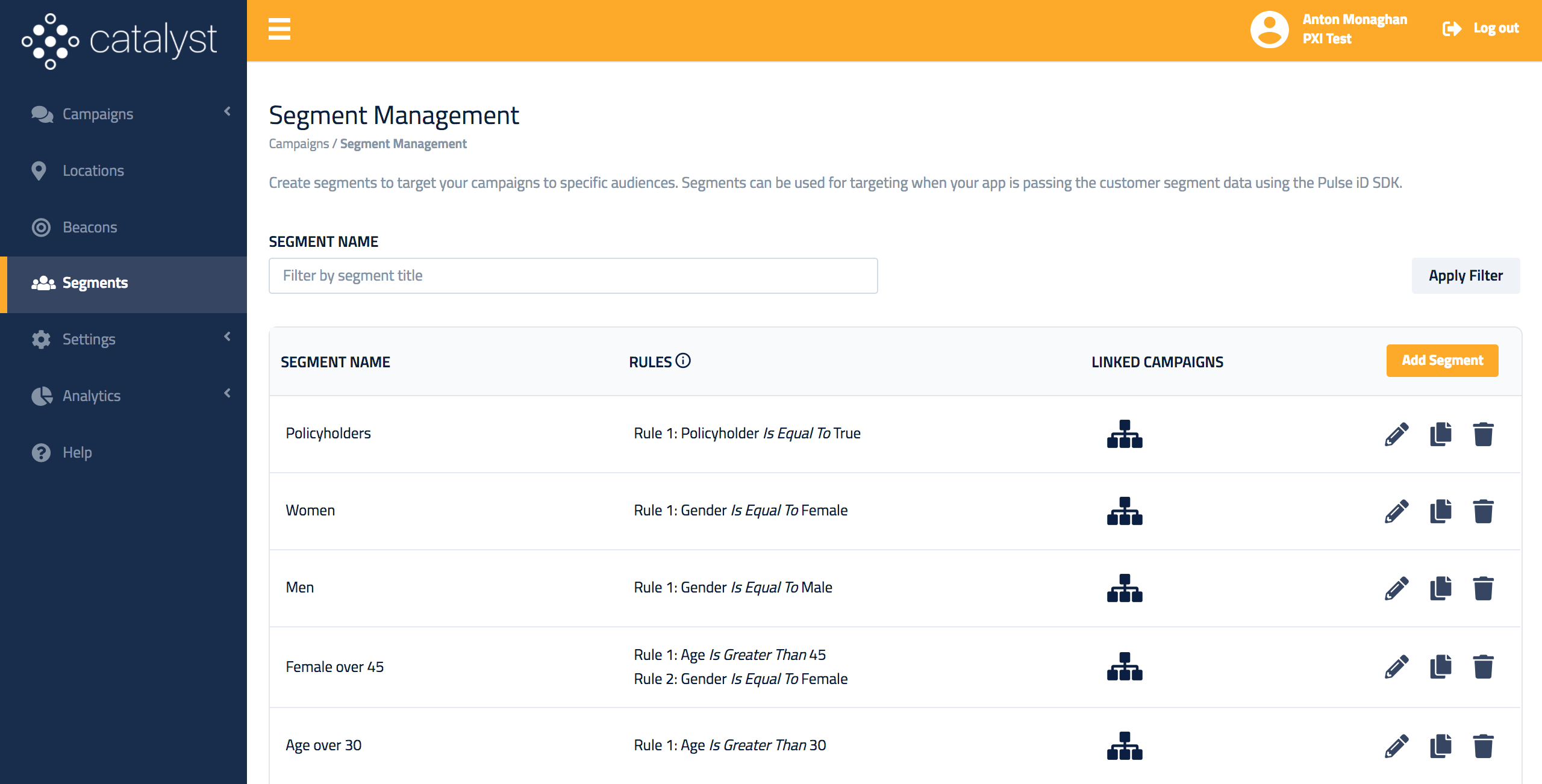 Manage Segment