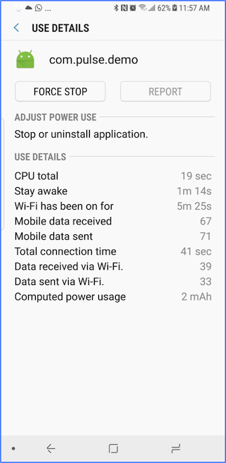 battery usage